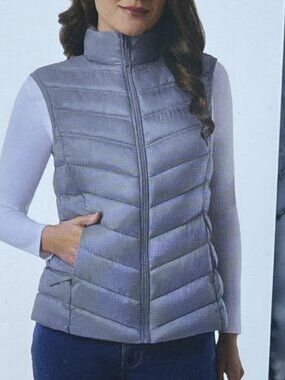 32 Degrees Heat Puffer Vest Adult Womens Small Blue Zip Quilted